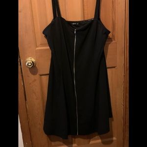 Black zipper front dress